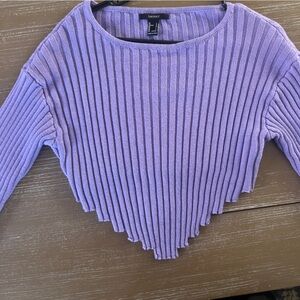 Lavender cropped knit sweater